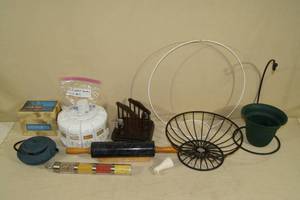 lot 147 image: Kitchen Items - Under Cabinet Spice Dispenser, Iron Tea Pot, Marble Rolling Pin