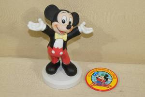 lot 161 image: Vintage Mickey Mouse Figurine and Epcot Button