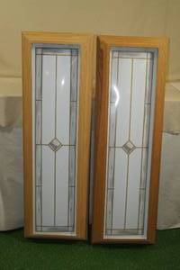 lot 181 image: 2 Wood Framed Ceiling Light Fixtures