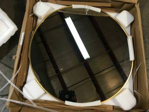 lot 33 image: Neu-Type Medium Round Gold Shelves & Drawers Modern Mirror (35.4 in. H x 35.4 in. W) review pictures