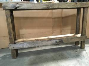 lot 45 image: Del Hutson Designs 59 in. Dark Walnut Standard Rectangle Wood Console Table with Storage