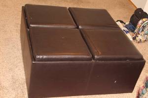 lot 375 image: Leather Coffee TableStorage Ottoman