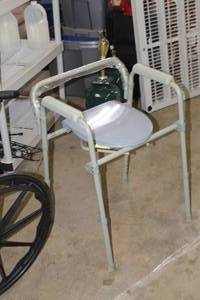 lot 402 image: Medical Toilet Chair, Wall-Mount Grab Bars (x2)