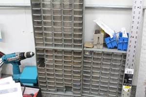 lot 504 image: Lot of (3) Parts Organizer Cabinet 50-bin
