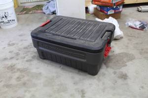 lot 463 image: Action Packer Plastic Tote with Lid