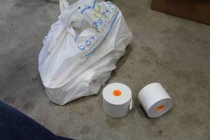 lot 548 image: Lot of Register Receipt Paper Rolls