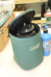 lot 555 image: Coleman Dual Fuel Camp Lantern  with Coleman Carry Bag