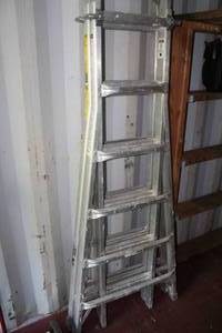 lot 271 image: Keller K Pro Aluminum 25 ExtensionScaffoldStep Ladder KMT-26 6