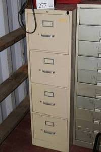lot 286 image: Hon Metal File Cabinet 4-drawer