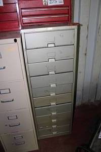 lot 287 image: Hobart Metal File Cabinet 10-drawer