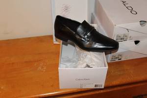 lot 340 image: Calvin Klein Bayle Smooth Mens Dress Calf Shoes Black 9M (in original box)