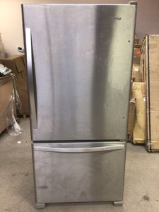 22 cu. ft. Bottom Freezer Refrigerator in Stainless Steel with Spill Guard Glass Shelves by Whirlpool