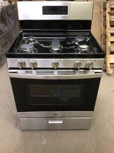GE 30-in 5 Burners 5-cu ft Freestanding Gas Range (Stainless Steel)