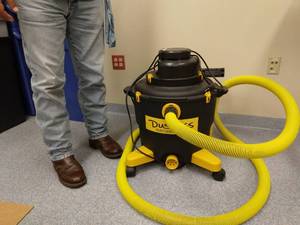 lot 26 image: MSRP $600 Dustless Technologies EPA HEPA WetDry Vacuum, 16 Gallon Cap With 2 Attachments - Great Working Condition