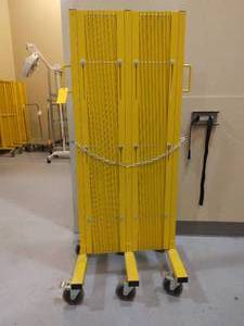 lot 63 image: MSRP$400 ULine H-7604 Safety Barricade Gates-Heavy-duty barrier prevents access to restricted areas in warehouses or wholesale clubs.