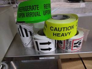 lot 91 image: Various Refrigeration and Caution Tapes Labels