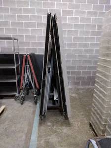lot 105 image: Office Cubical Privacy Wall Panels - Ready To Be Set Up - Cart Included
