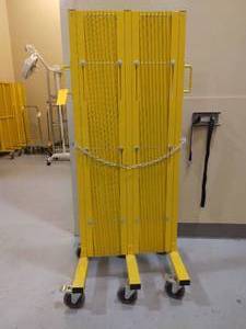 lot 65 image: MSRP $400 ULine H-7604 Safety Barricade Gates-Heavy-duty barrier prevents access to restricted areas in warehouses or wholesale clubs.