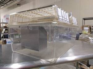 lot 106A image: WOW MSRP $500 Each This Lot Includes 10 (MSRP $5000) Multi-species Rodent Caging Systems(1 Of These Are Picture But You Will Receive 10 Of These) WNalgene Bottom, Sectioned Wire Top & Microisolator Reusable Filtered Top - Excellent Condition