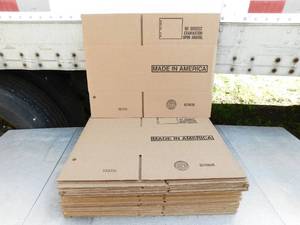 lot 60 image: Lot of 21 Made In America Corrugated Shipping Boxes