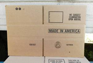 lot 64 image: Lot of 25 Made In America Corrugated Shipping Boxes