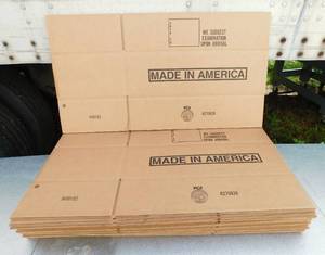 lot 71 image: Lot of 15 Made In America Corrugated Shipping Boxes