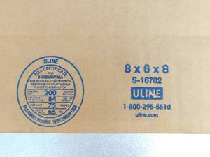 lot 116 image: Lot of 25 Uline Corrugated Shipping Boxes