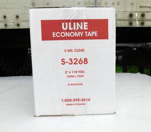 lot 177 image: Case of Uline&nbsp3 Inch Wide&nbsp2 Mil Clear Economy Tape