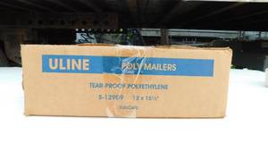 lot 165 image: Case of 500 Uline Tear-Proof Polyethylene Self Seal Mailers