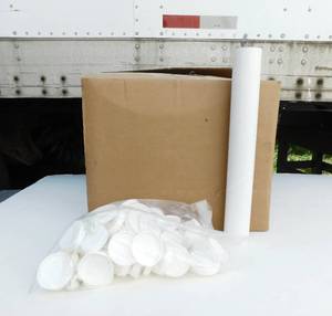 lot 129 image: Case of 35 Uline White Mailing Tubes With End Caps