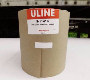 lot 173 image: Set of 2 Uline 30 lb 9 Inch Kraft Paper Rolls