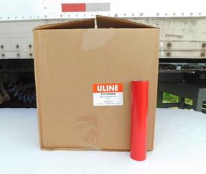 lot 130 image: Case of 50 Uline Red Shipping Tubes With End Caps