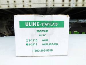 lot 156 image: Case of 200 Uline White Stayflats Self Seal Mailers