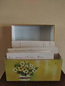 Vintage Recipe Box with Contents