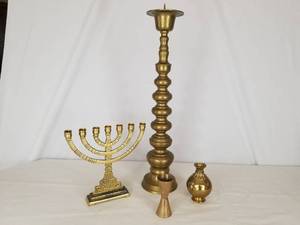 lot 52 image: Brass Candle Sticks and More