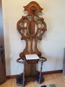 lot 58 image: Antique Walnut Hall Tree