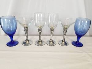 lot 27 image: 6 Glass and Pewter Lot