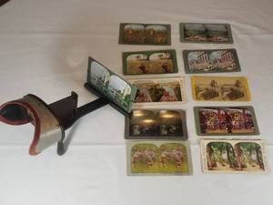 lot 37 image: Antique Stereo Viewer with Slides