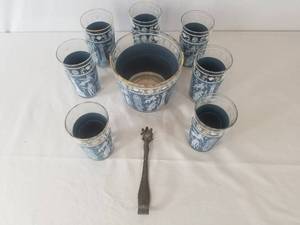 lot 67 image: Vintage Glasses and Ice Bucket