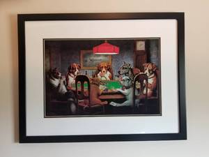 lot 139 image: Dogs Playing Cards Framed Print