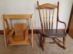 lot 147 image: Childs Rocker and Doll Swing