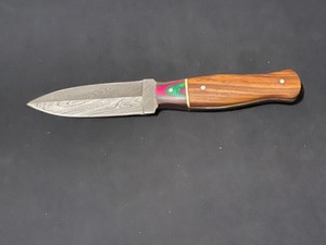 Custom Damascus Steel Blade Boot Knife