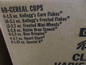 lot 129 image: Cereal Cups Variety Pack