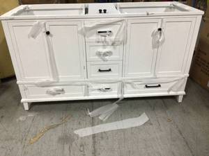 Merryfield 60 in. W x 21-12 in. D Bathroom Vanity Cabinet Only in White by Home Decorators Collection Damaged See Pictures