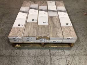 Lot of 10 Boxes of Saratoga Hickory Ash 7 mm Thick x 7-23 in. Wide x 50-58 in. Length Laminate Flooring (24.17 sq. ft.  case) by TrafficMASTER Customer Returns See Pictures