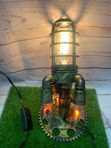 lot 15 image: Unique Steampunk Rocket Light approx 12 Tall