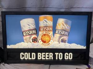 lot 68 image: Vintage Keystone Beer Lighted Sign 15  X 25 