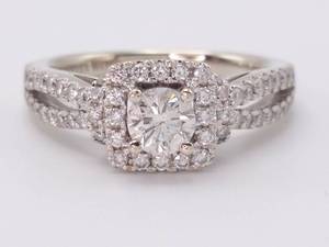 lot 8 image: Vera Wang Designer 2.03 Carat Diamond & Natural Blue Sapphire Ring in 14k White Gold