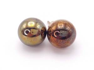 lot 51 image: Illusion Pearl Stud Earrings in 14k Yellow Gold