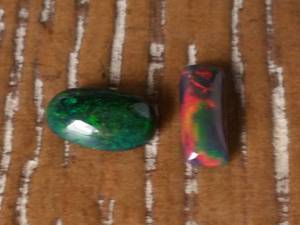 lot 45B image: (2) 2.39 Carat Black Natural Welo Opals